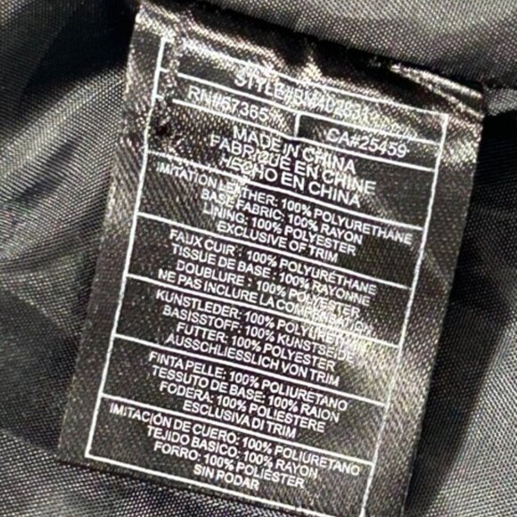 Share STEVE MADDEN Frida Faux-Leather Jacket Smocked Elastic Waist Shirted Black - Picture 4 of 6